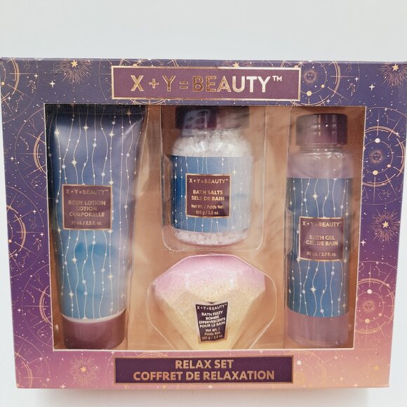 Bath & Body Beauty Lotion, Shower Gel, Bath Salt & Bath Fizzy Relax Gift Set - Picture 1 of 5